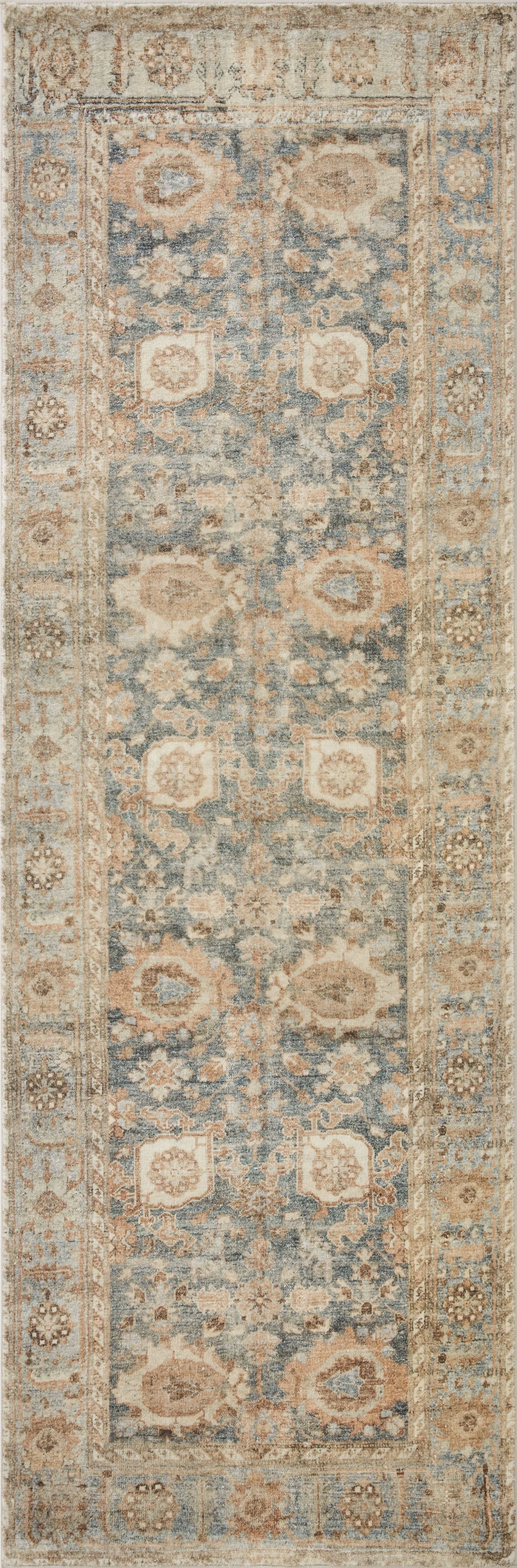 Margot Blue and Spice Oriental Runner Rug