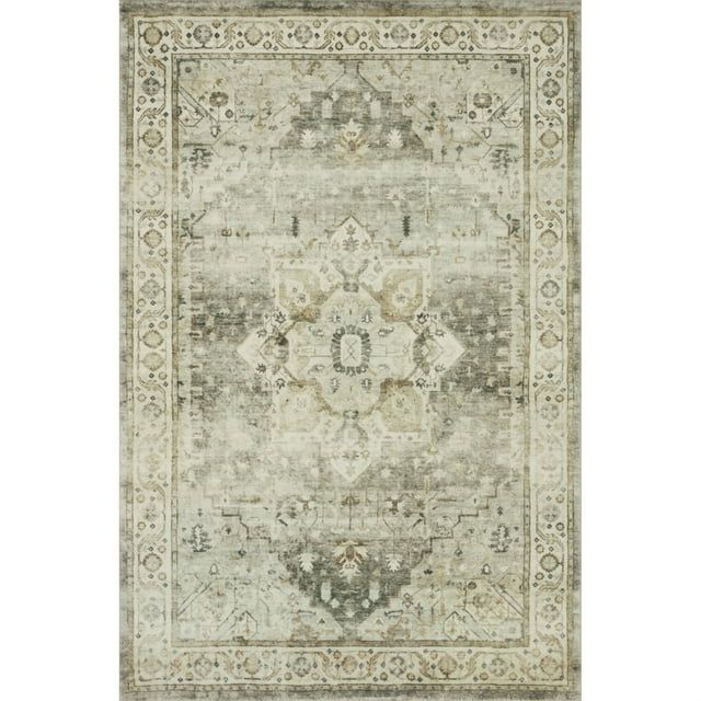 Rosette Sage & Beige Square Plush 18" Area Rug Sample