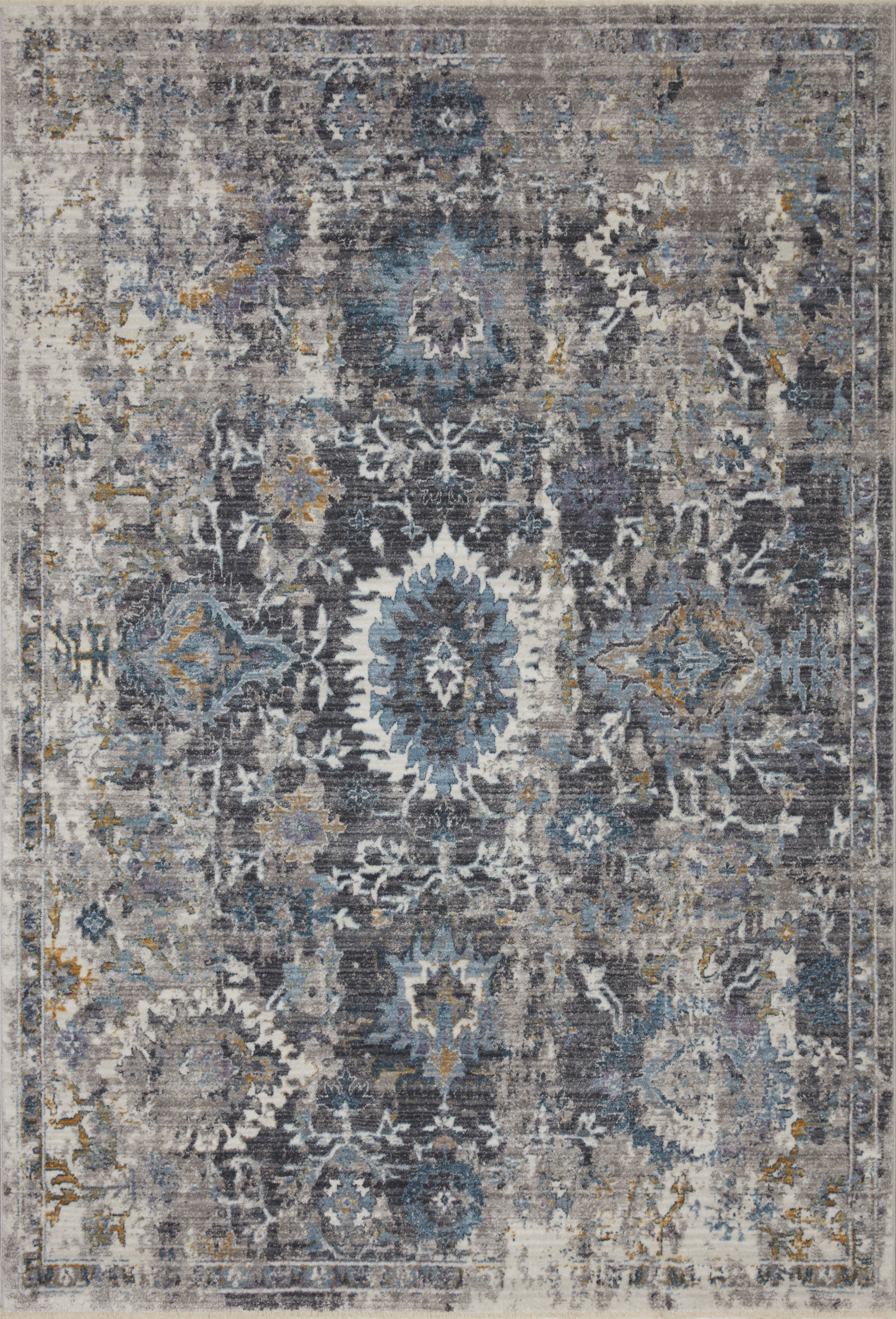 Elegant Gray Rectangular Synthetic Easy-Care Oriental Rug 11'-6" x 15'-7"