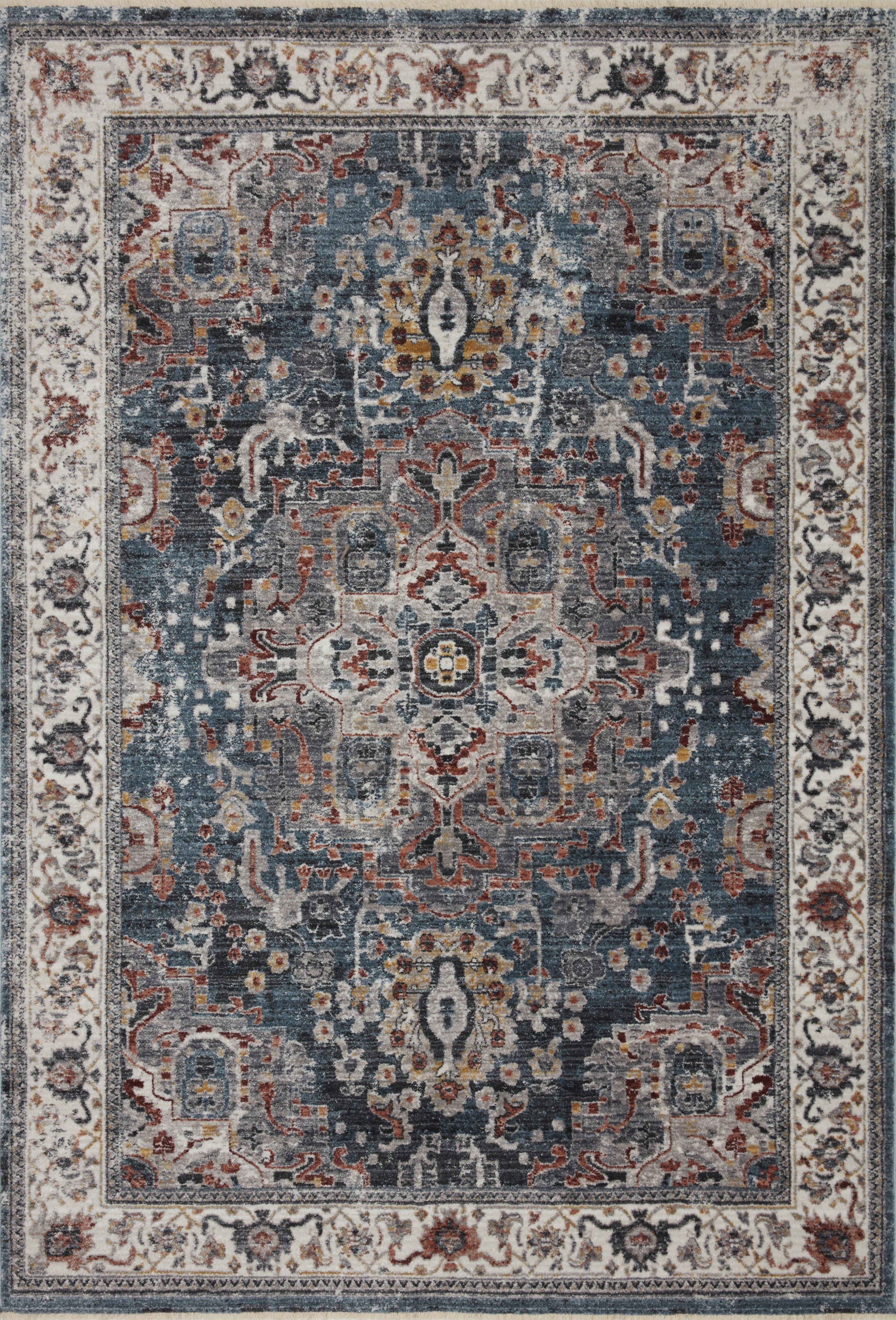 Samra Slate Multicolor Oriental Synthetic Area Rug 7'-10" x 10'