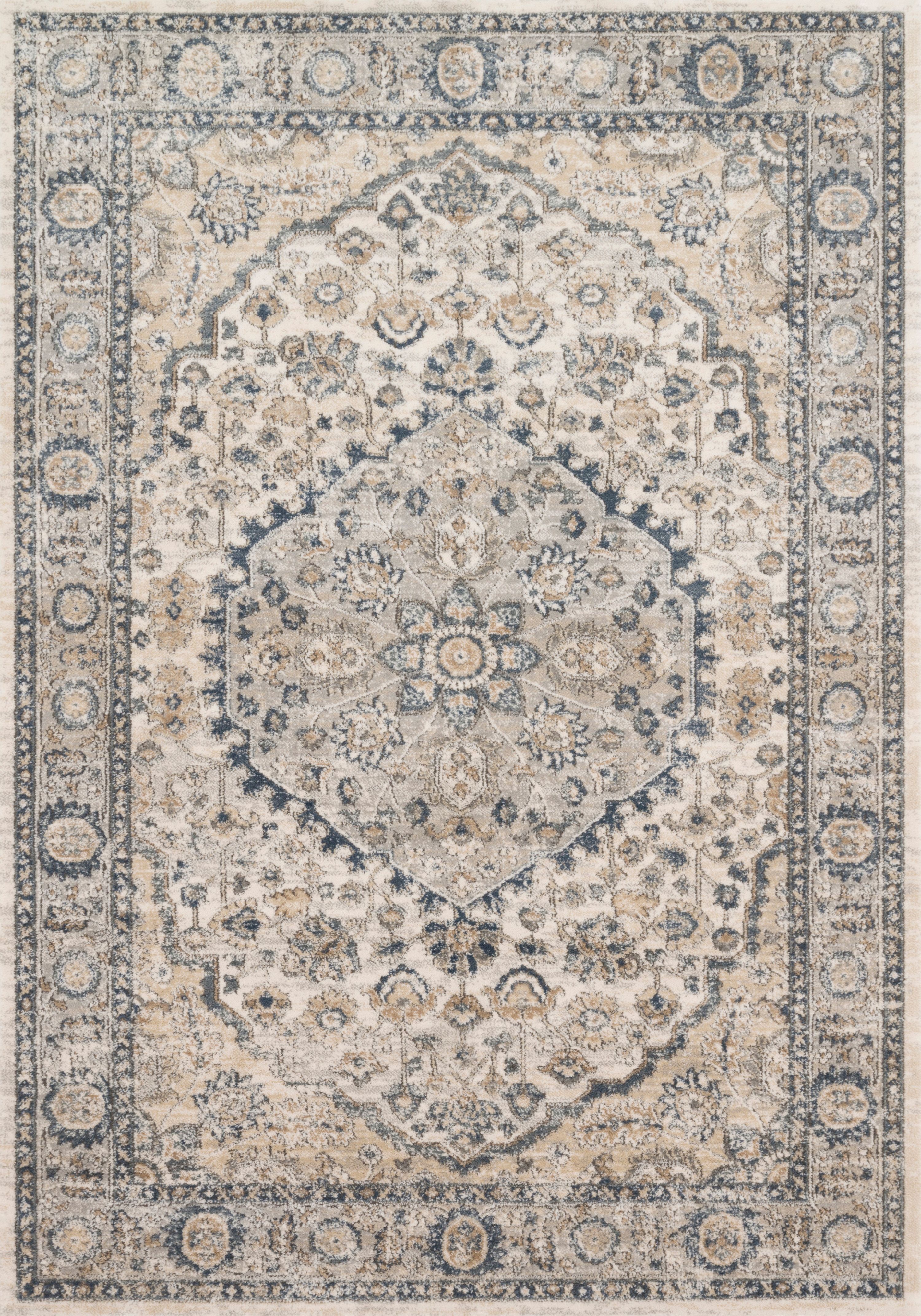 Teagan Natural Light Grey Synthetic Runner Rug