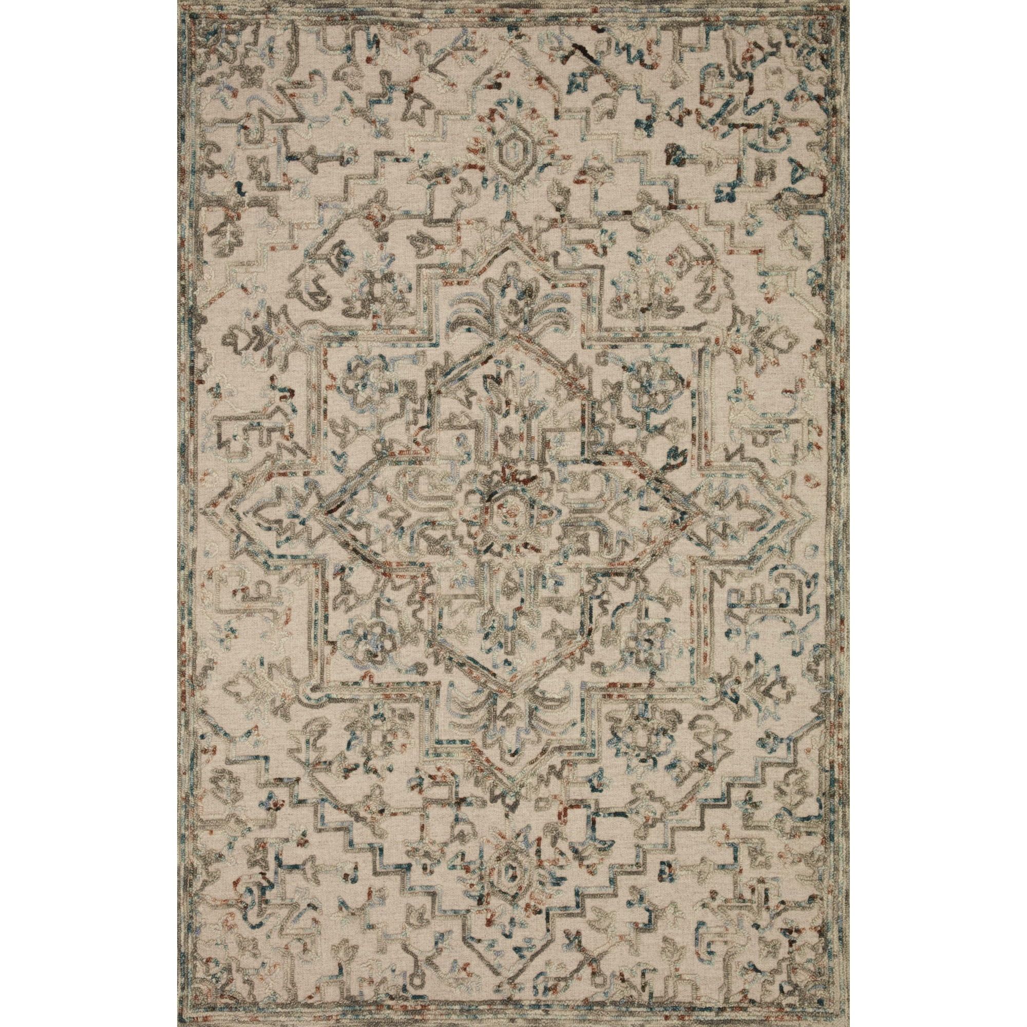 Handmade Halle 18" Square Gray Wool Stain-Resistant Rug