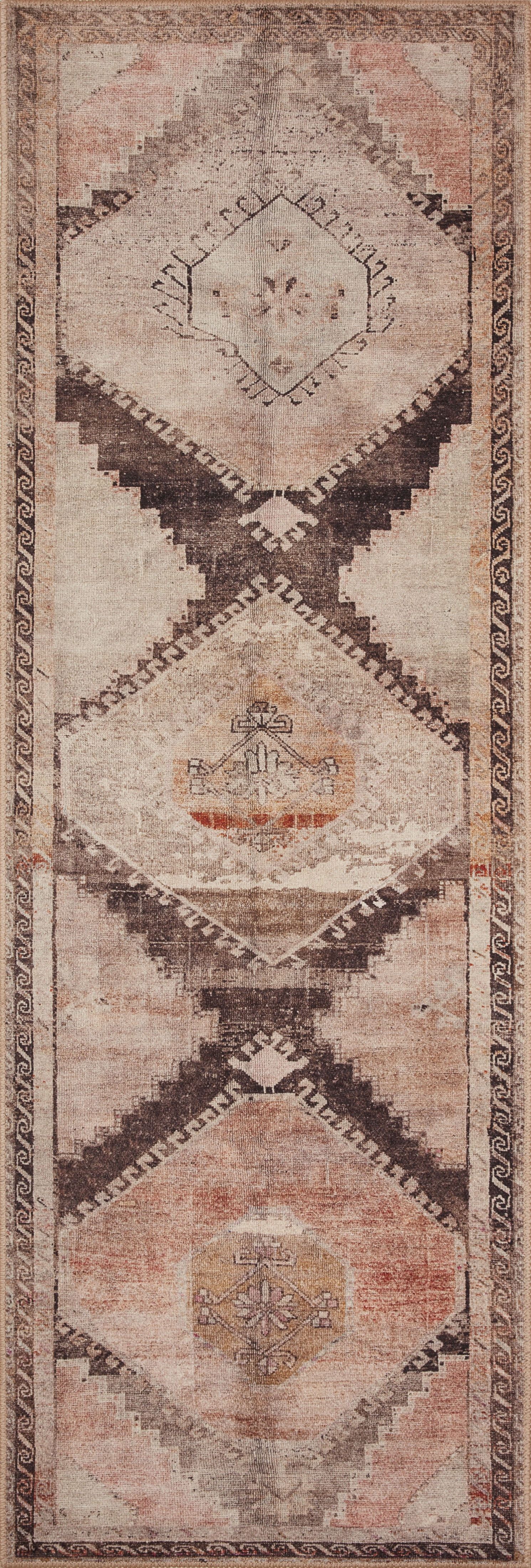 Gray Geometric Synthetic Stain-Resistant Area Rug, 2'-6" x 12'-0"
