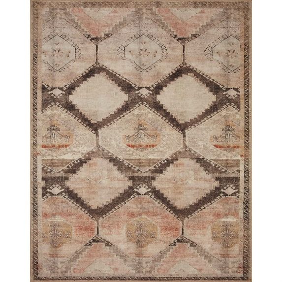 Gray Rectangular Easy Care Synthetic Area Rug, 7'-6" x 9'-6"