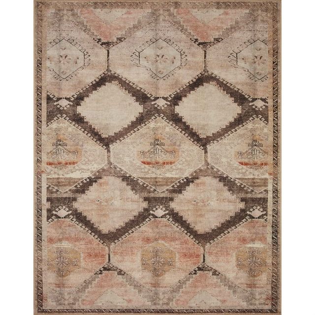 Gray Rectangular Easy Care Synthetic Area Rug, 7'-6" x 9'-6"