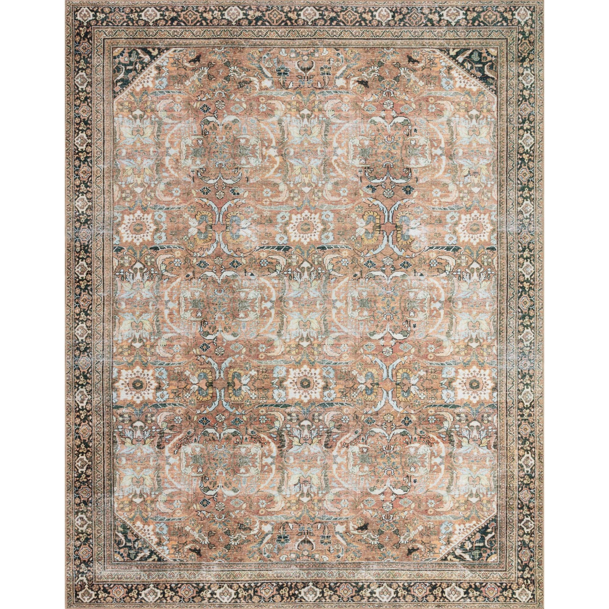 Auburn Red Rectangular Synthetic Area Rug 4x6
