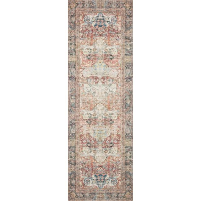 Loren Multi-Color Floral Motif Synthetic Runner Rug