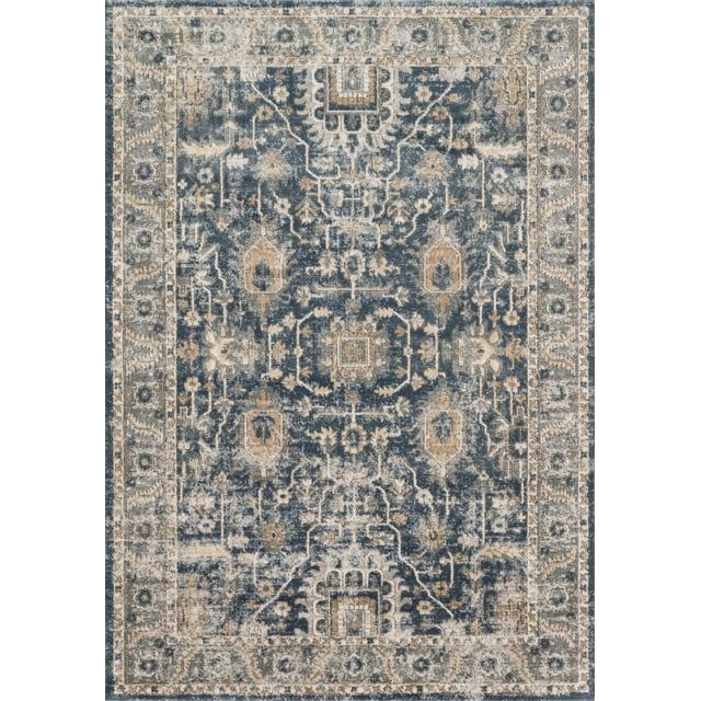 Teagan Denim & Pebble 7'11" x 10'6" Oriental Synthetic Area Rug