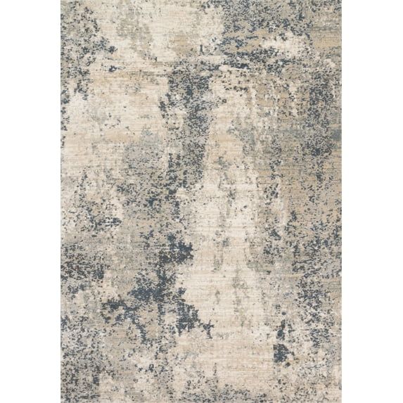 Abstract Elegance Synthetic 32x90 Area Rug in Natural Denim