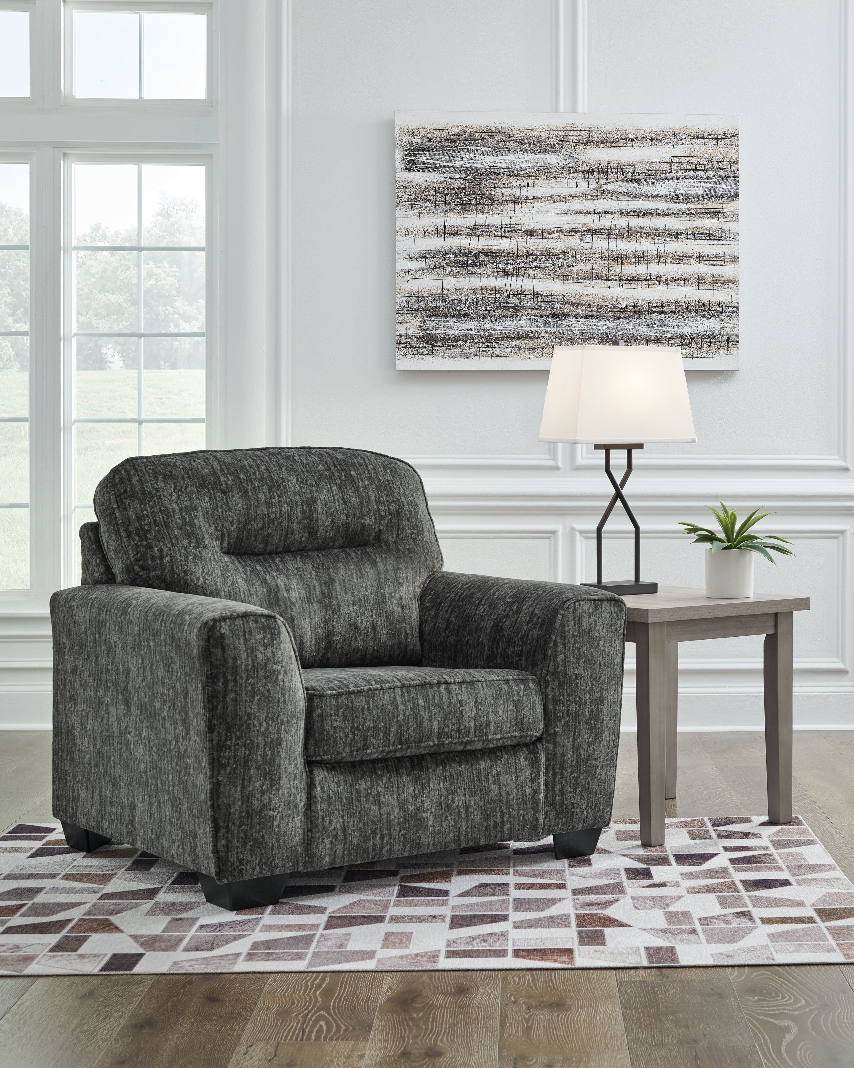 Signature Design by Ashley Lonoke Contemporary Upholstered Oversized Chair, Gray