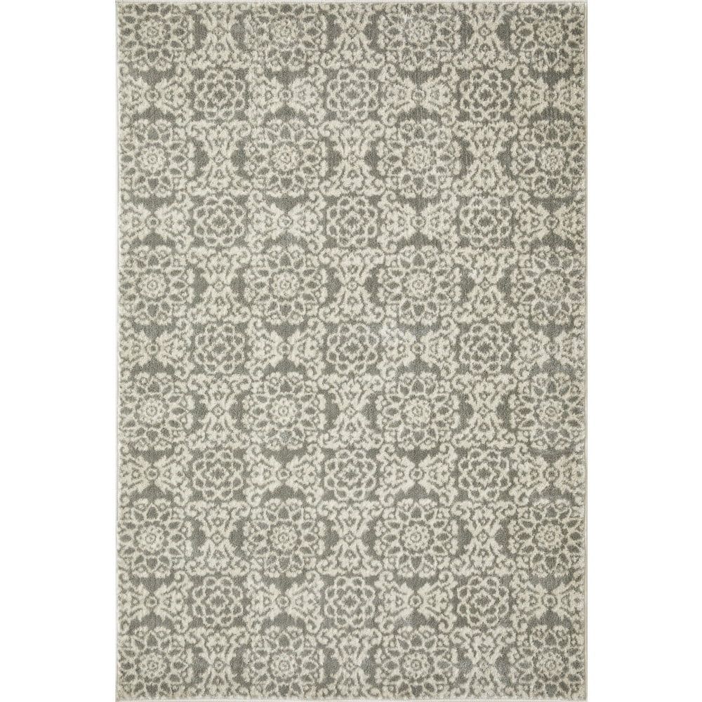 Celena Cream and Gray Floral Synthetic 4' x 6' Area Rug