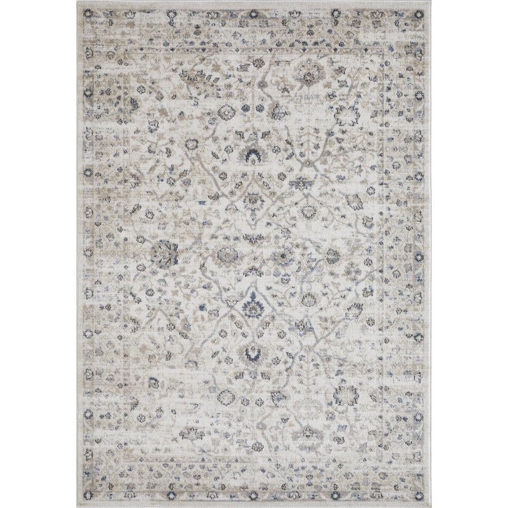 Elysian Blue Oriental 5' x 7' Synthetic Easy-Care Area Rug