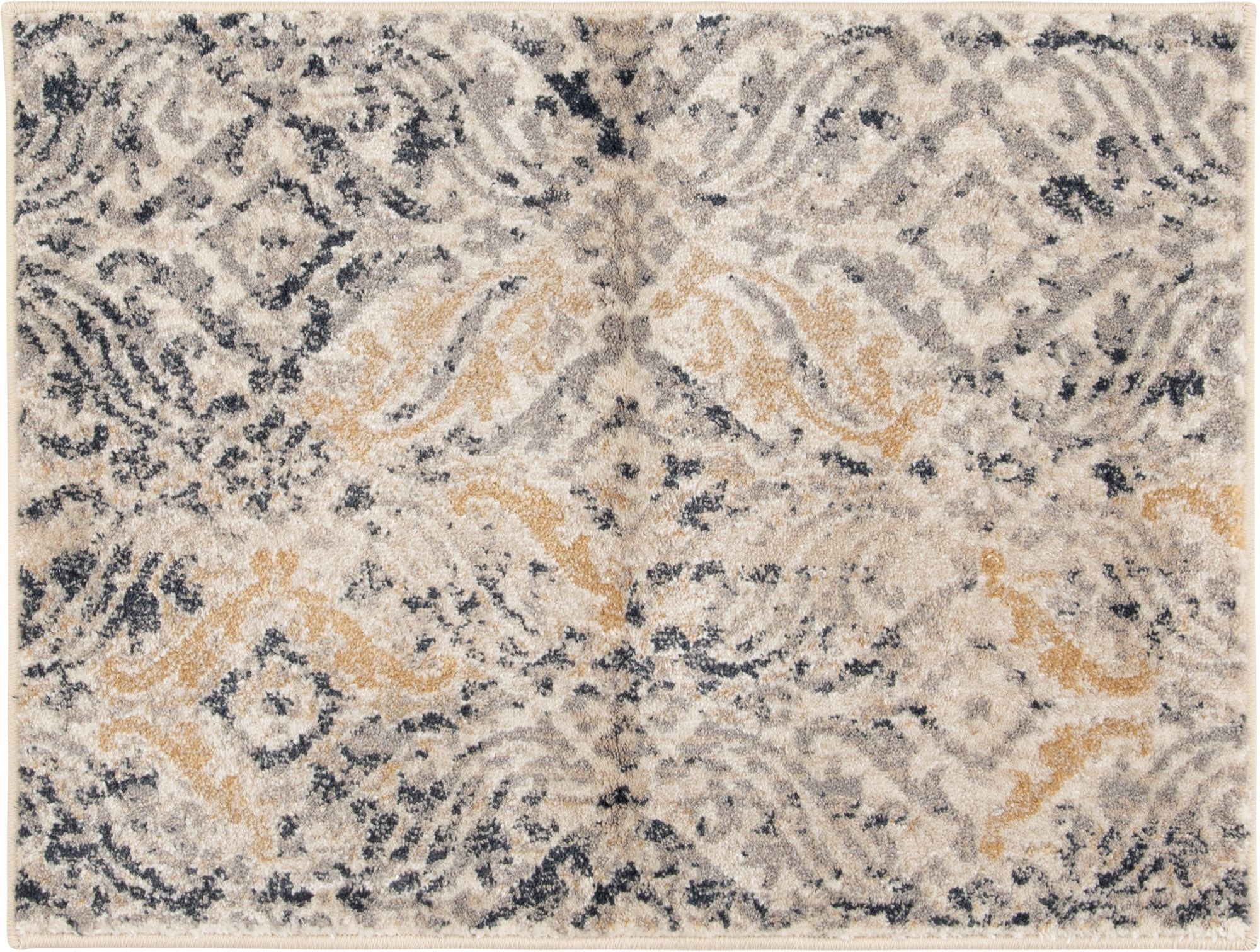 Gray and Gold Vintage-Style 5' x 7' Synthetic Area Rug