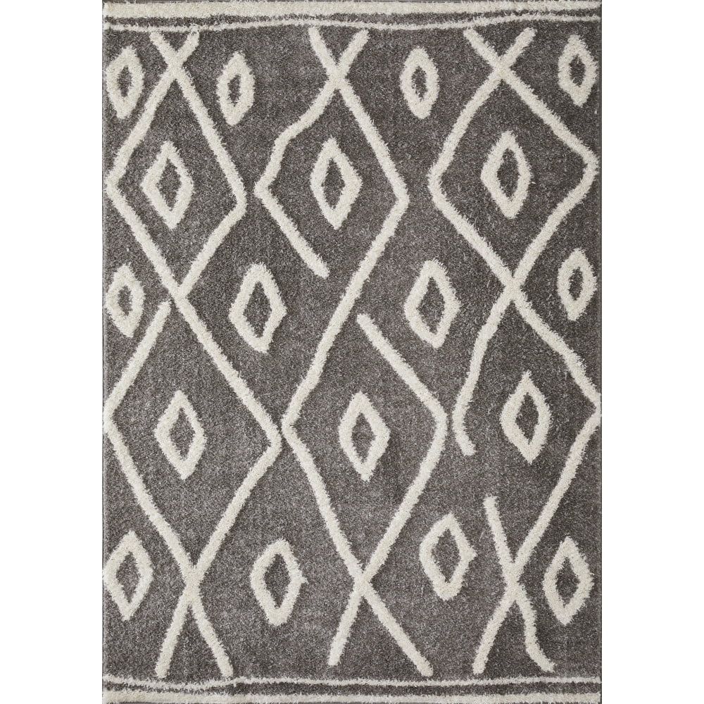 Gray Diamond Pattern 8' x 10' Synthetic Area Rug