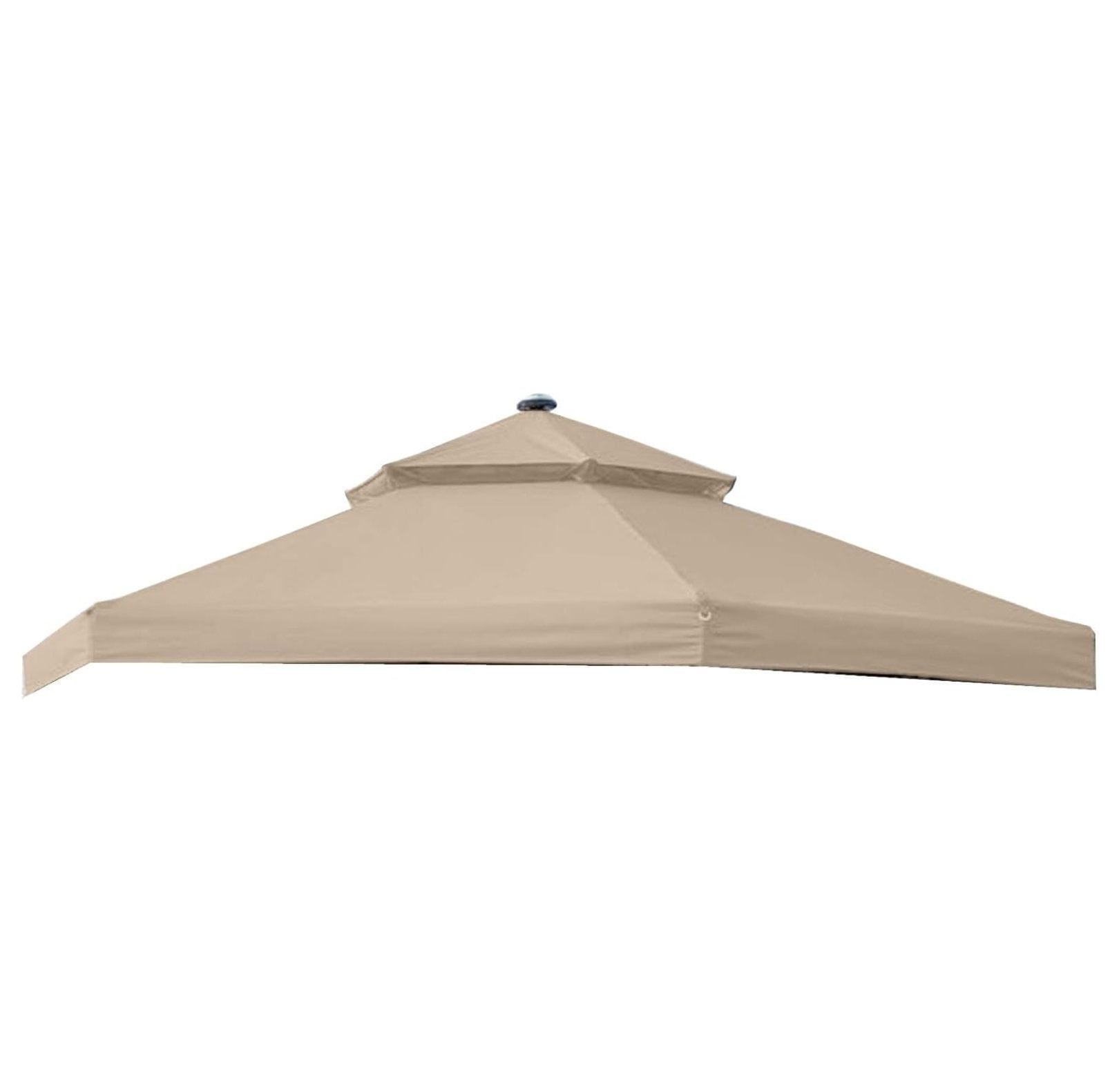 Beige Whisper Two-Tiered Replacement Canopy for Hexagon Solar Gazebo