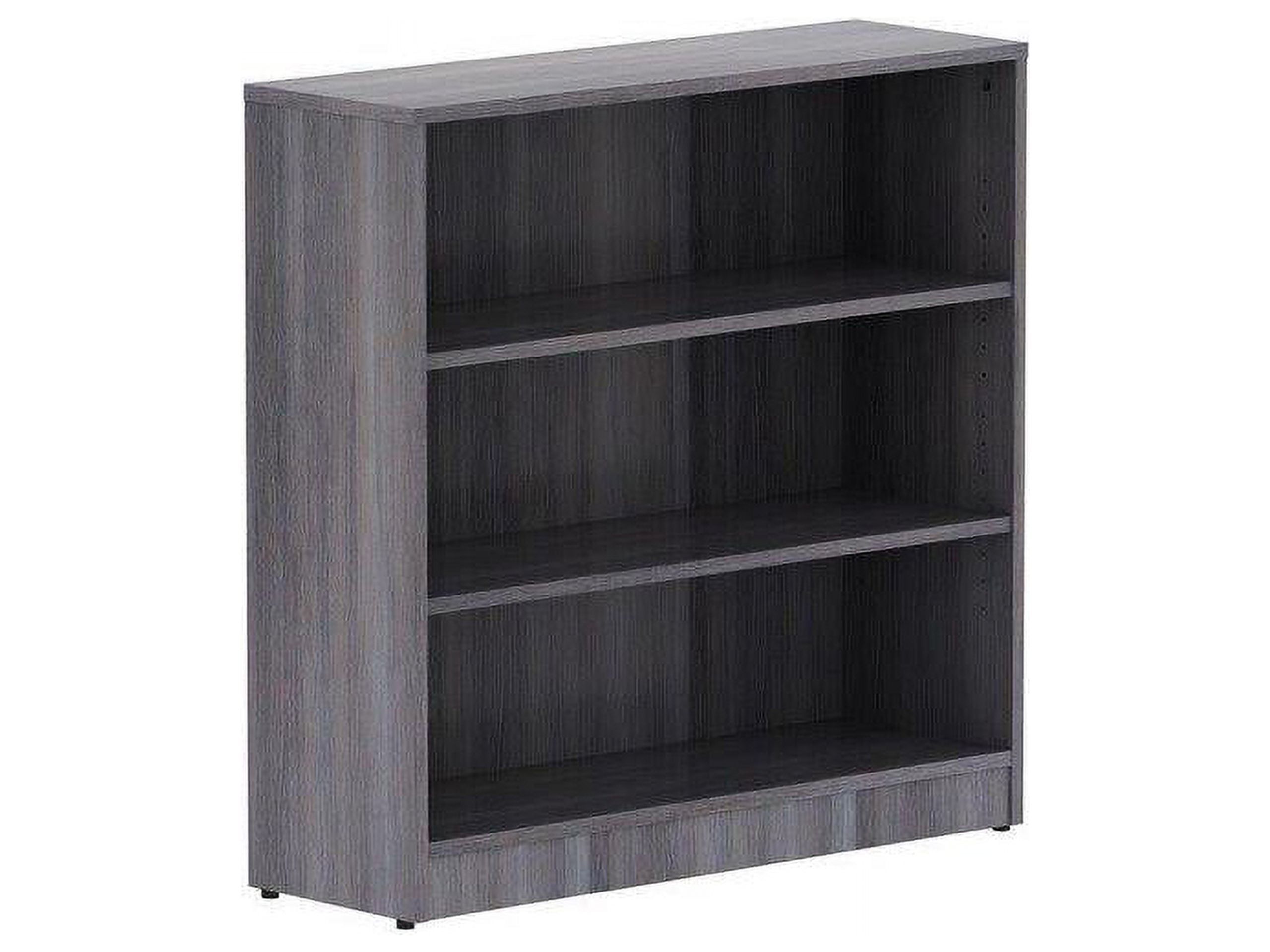 Contemporary Weathered Charcoal Laminate Adjustable 3-Shelf Bookcase