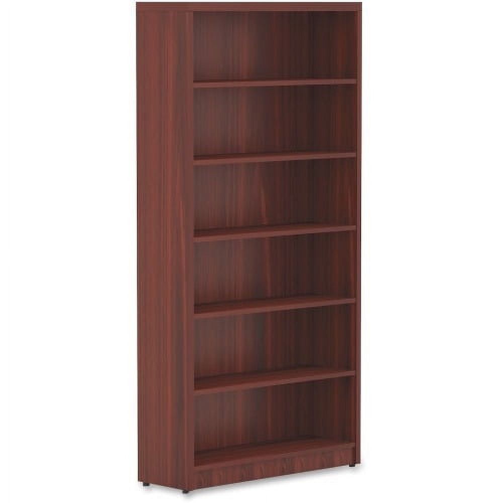 Mahogany Laminate 6-Shelf Tall Office Bookshelf