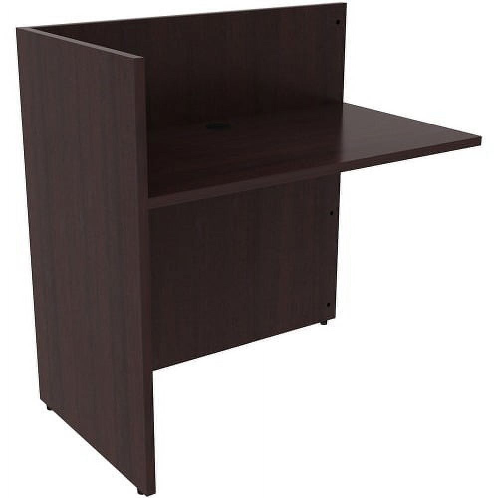 Espresso Wood Laminate Contemporary Reception Desk