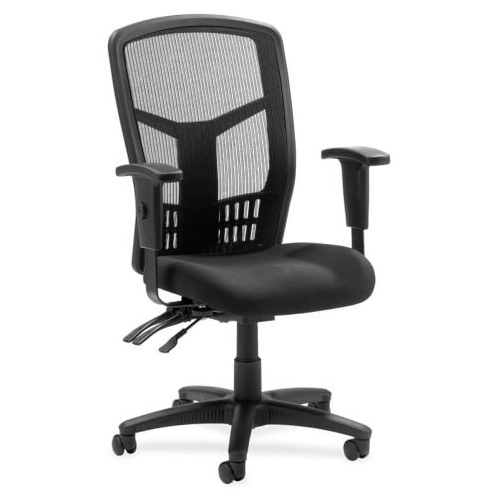 Black Mesh High-Back Executive Swivel Chair with Adjustable Arms