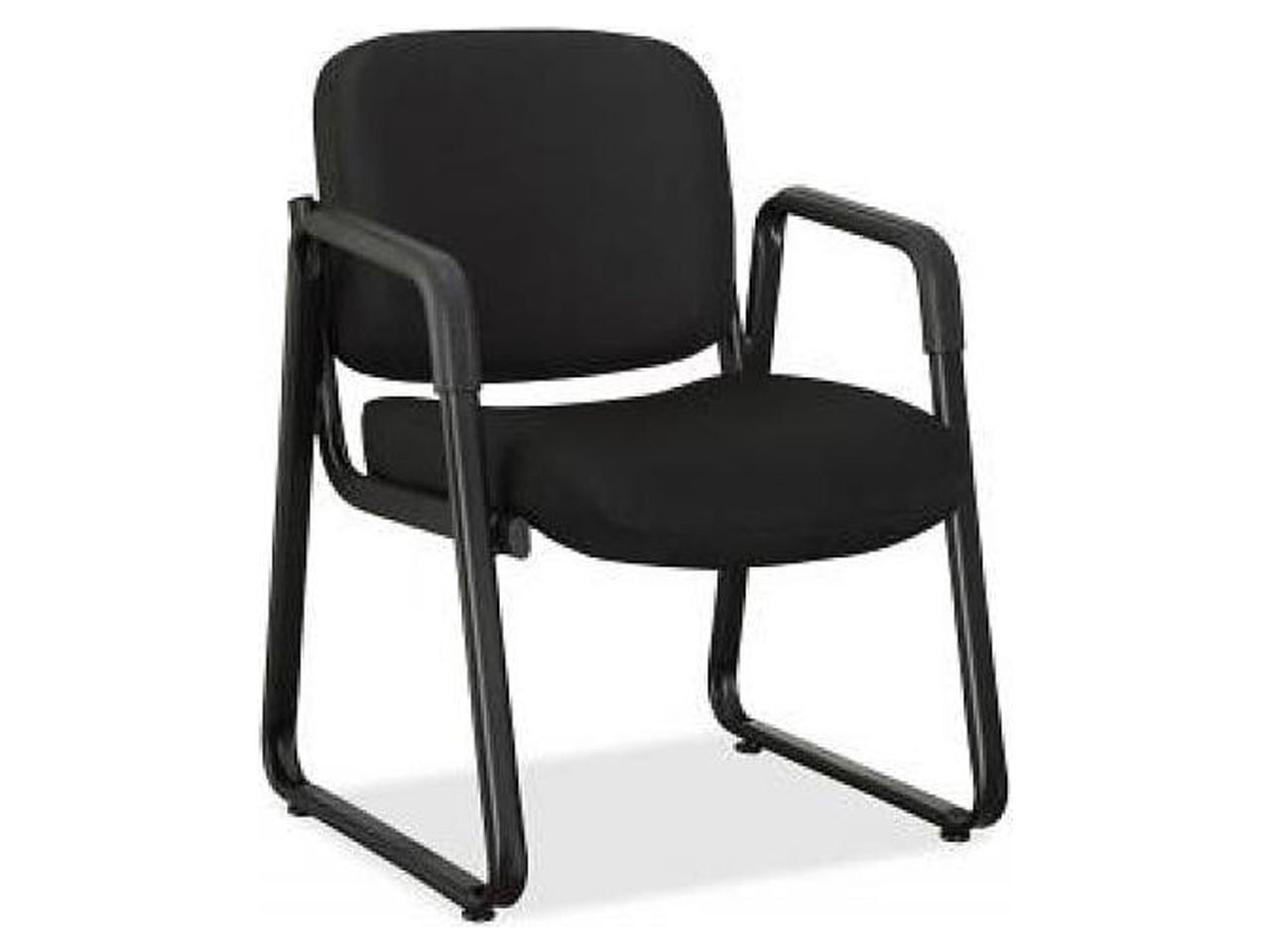 Deluxe Comfort Black Fabric Guest Chair with Metal Frame