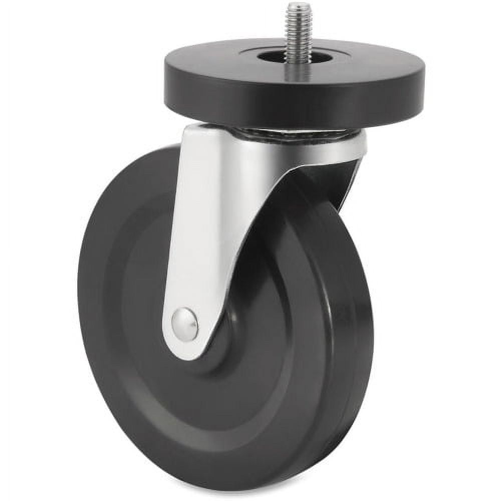 Black 5" Industrial Shelving Caster Kit with Bumper Guards