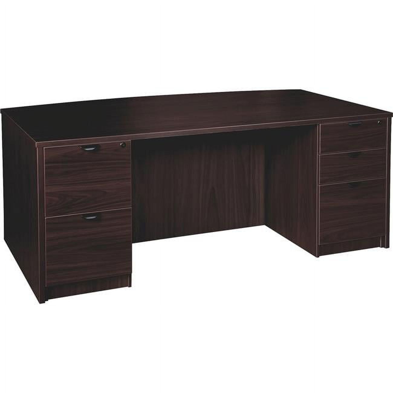 Espresso Wood Laminate Contemporary Reception Desk