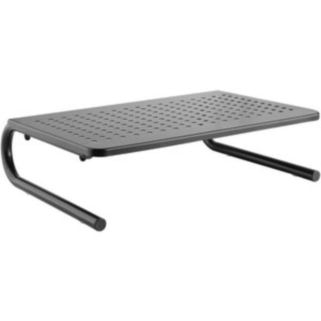 Black Steel Height-Adjustable Desktop Monitor Stand