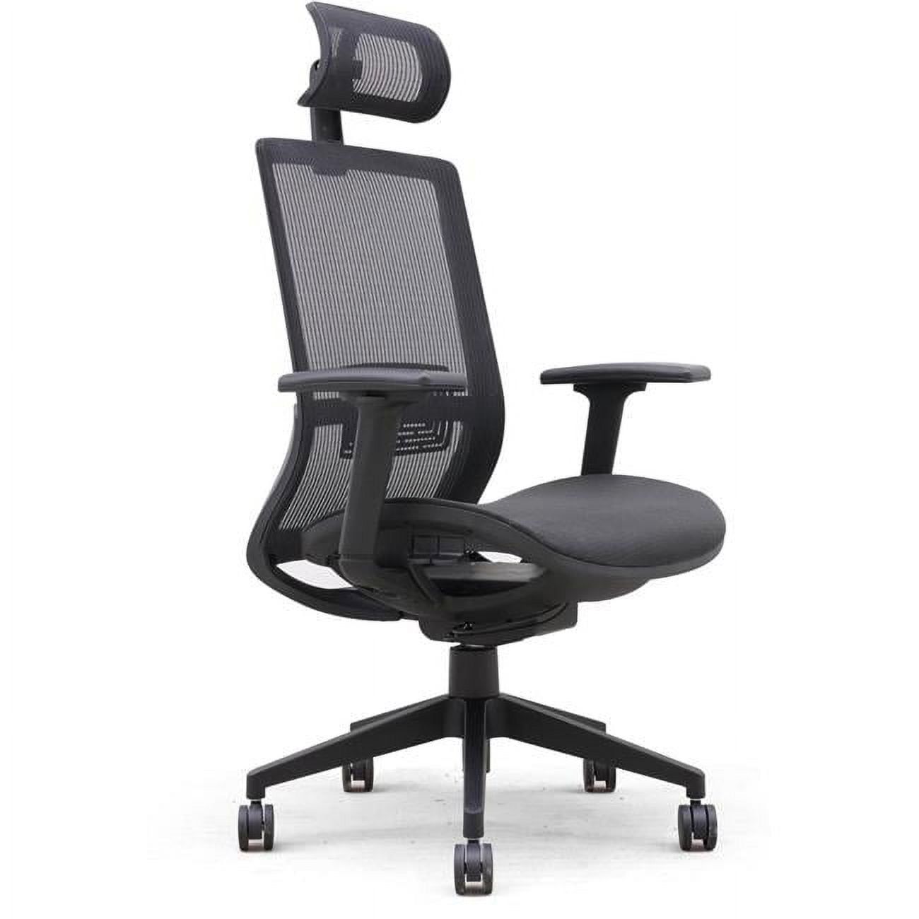 ErgoComfort Black Mesh Task Chair with Adjustable Headrest