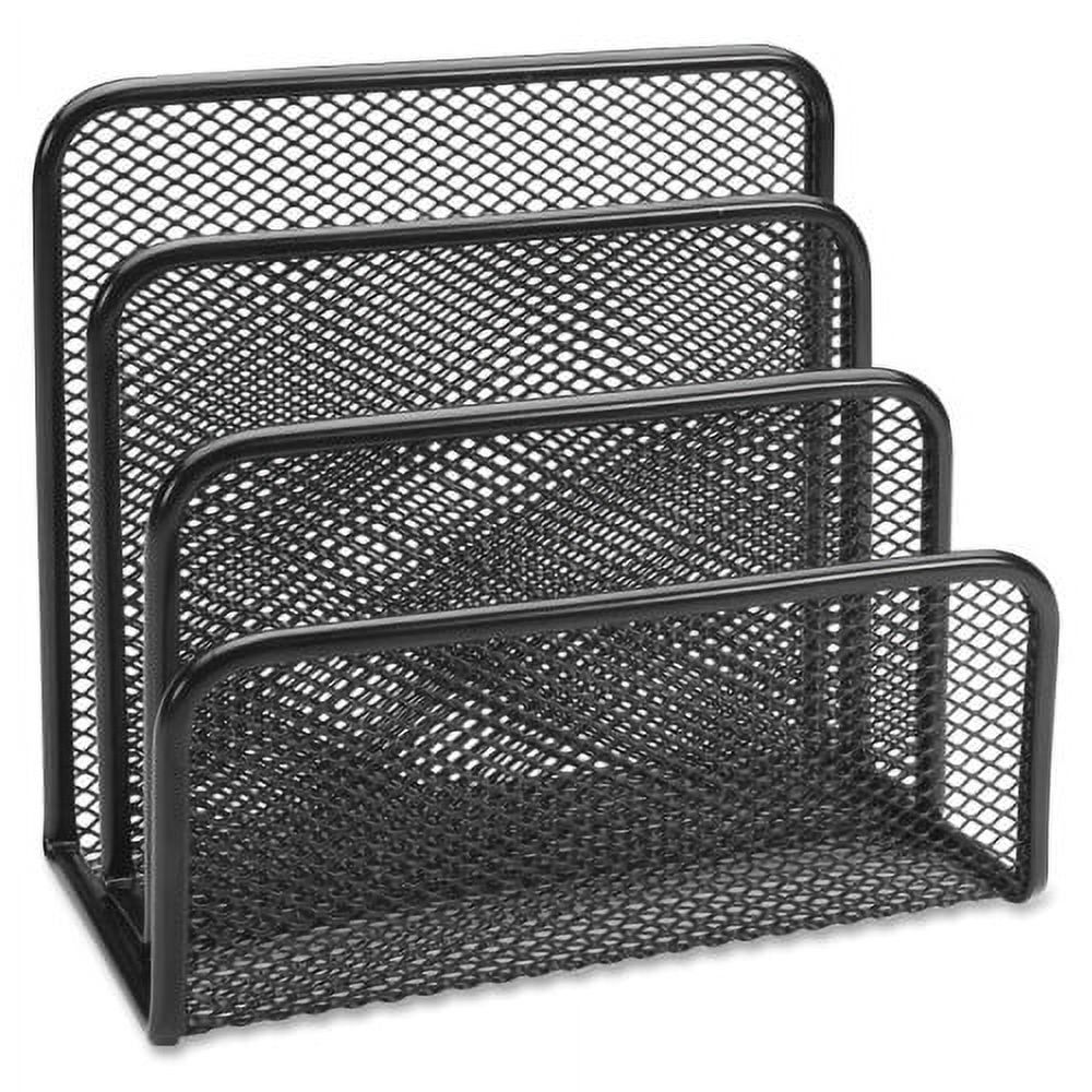 Black Steel Mesh 4-Compartment Vertical Sorter