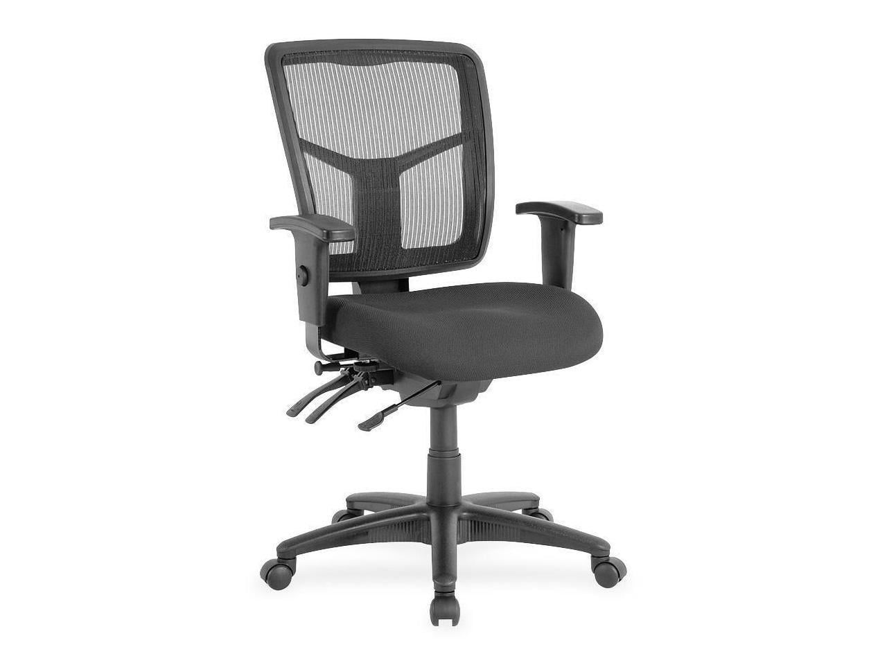 ErgoFlex Mesh Mid-Back Swivel Chair with Adjustable Arms, Black