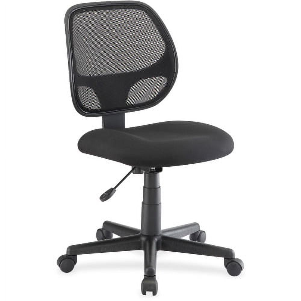 Black Mesh and Fabric Armless Task Chair