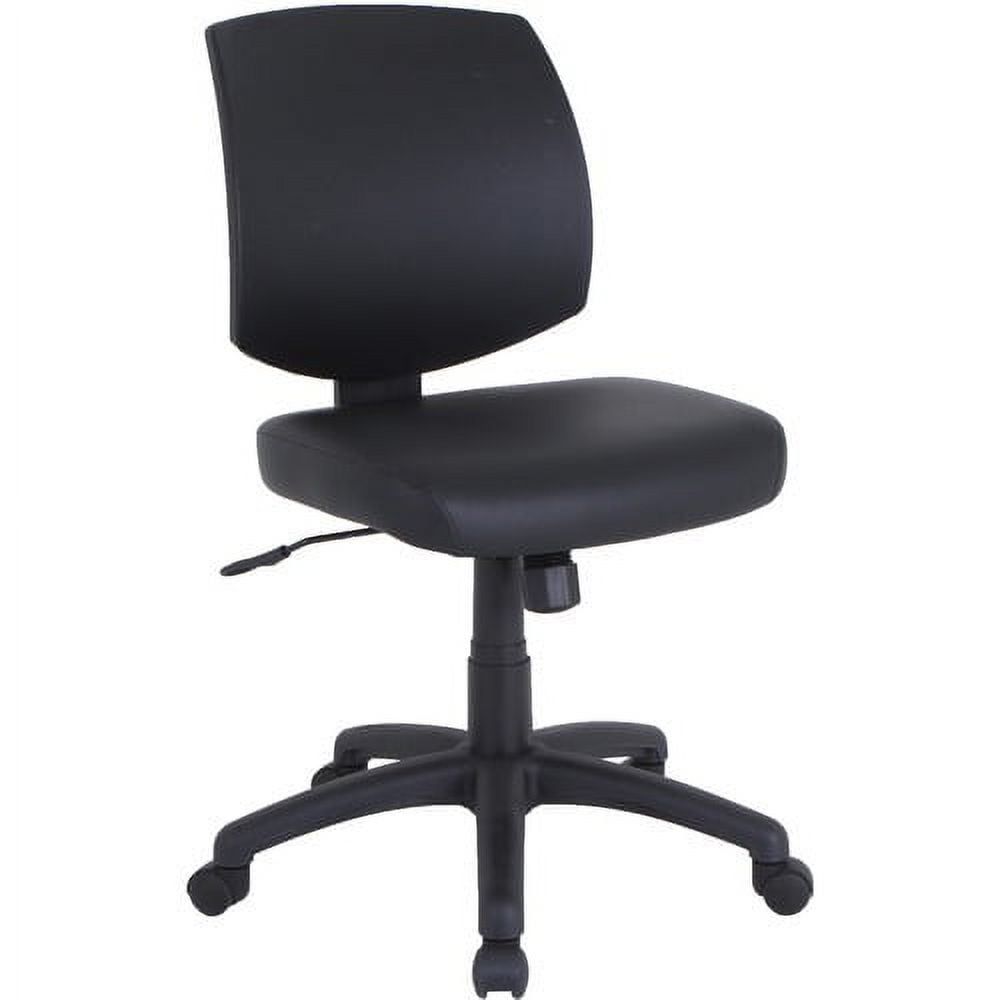 Black Armless PVC Upholstery Task Chair