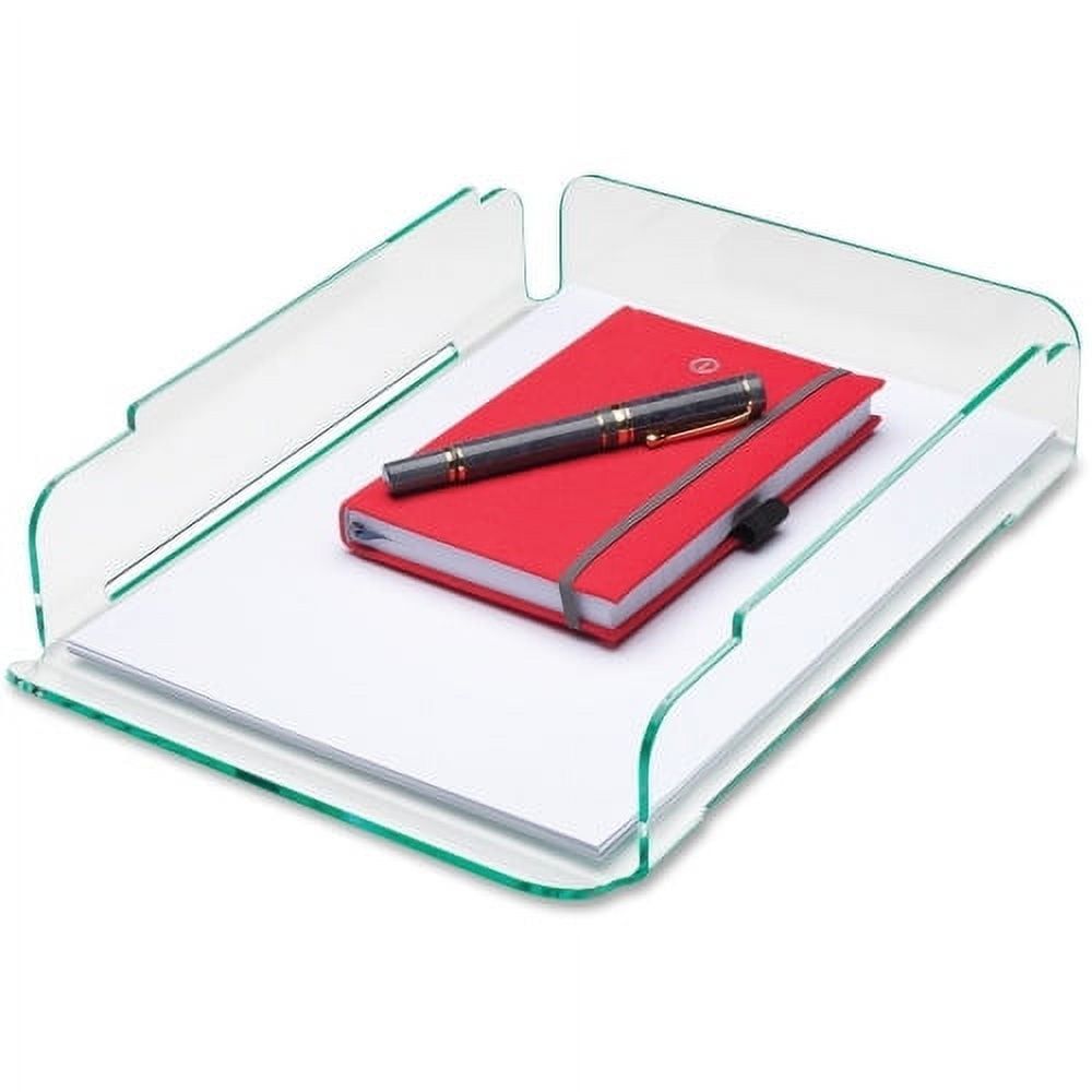 Clear and Green Acrylic Single Stack Letter Tray