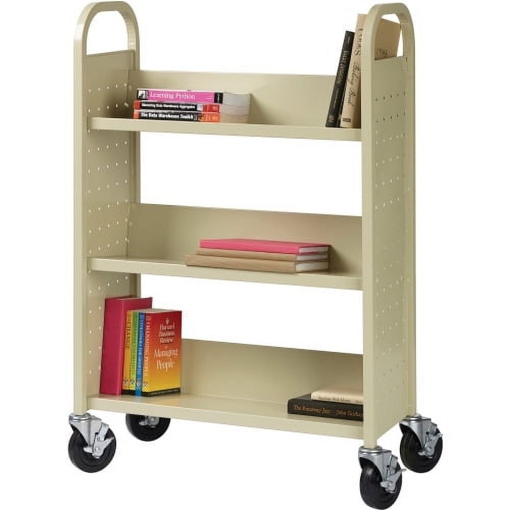 Putty Steel 3-Shelf Single-Sided Book Trolley