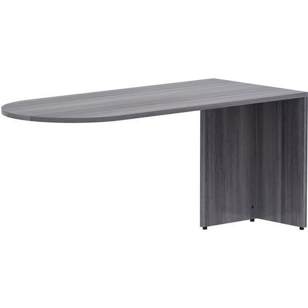 Weathered Charcoal Laminate Peninsula Desk with PVC Edges