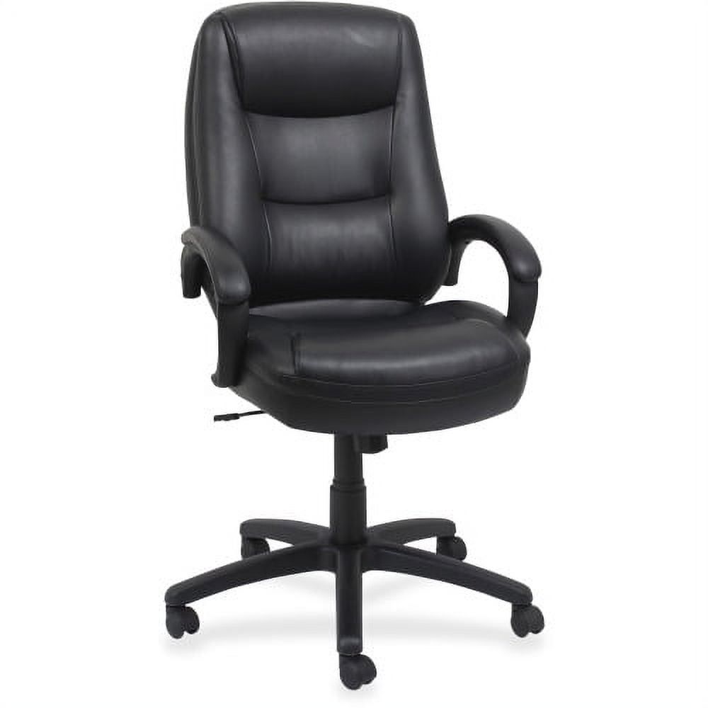 Black High Back Leather Executive Swivel Chair with Plastic Frame