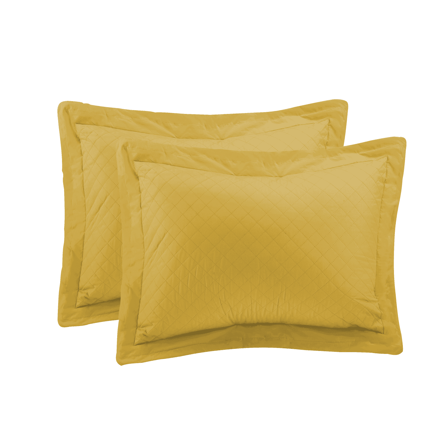 Yellow Diamond Stitch Quilted Microfiber Standard Sham