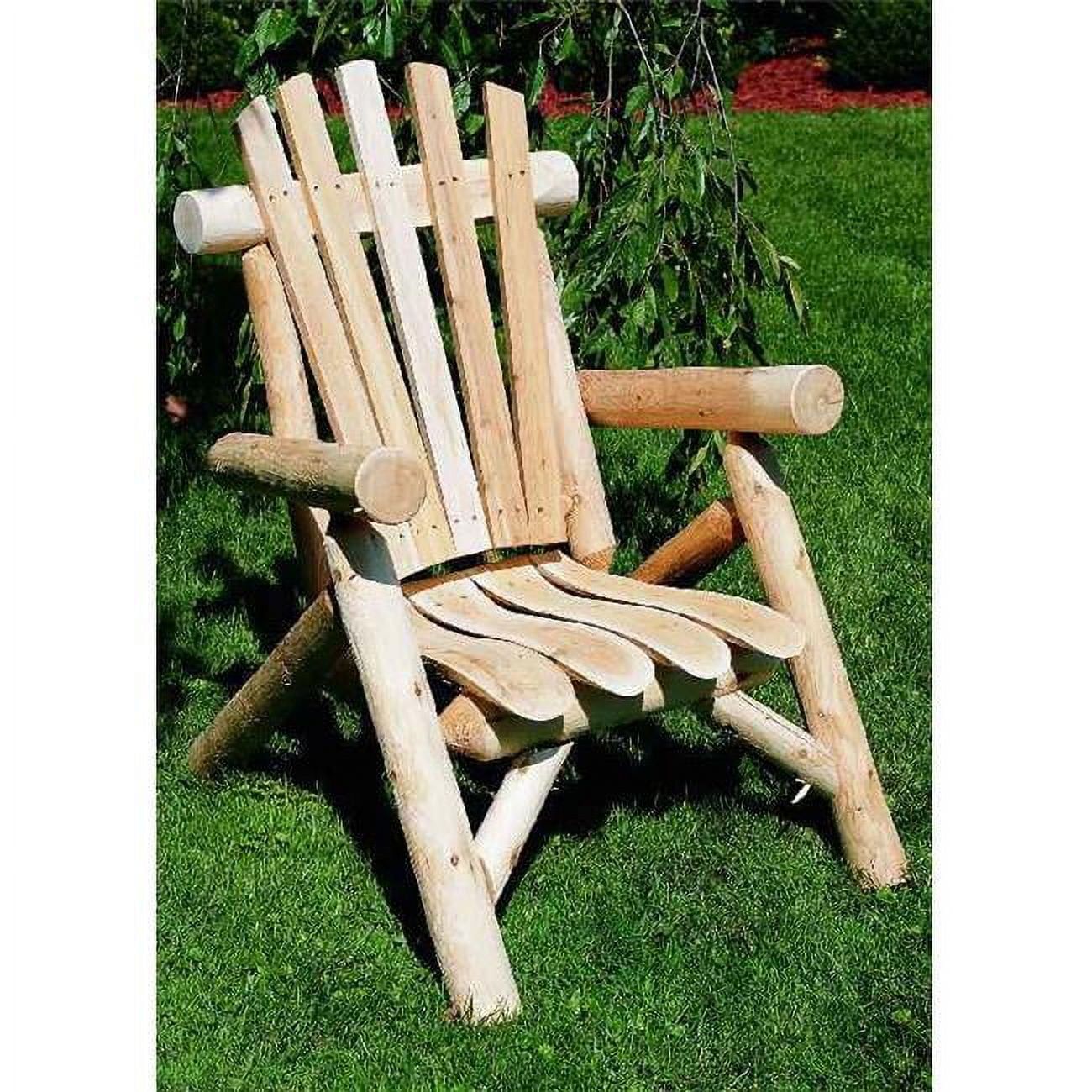 Unfinished Cedar Log Lounge Chair with Arms