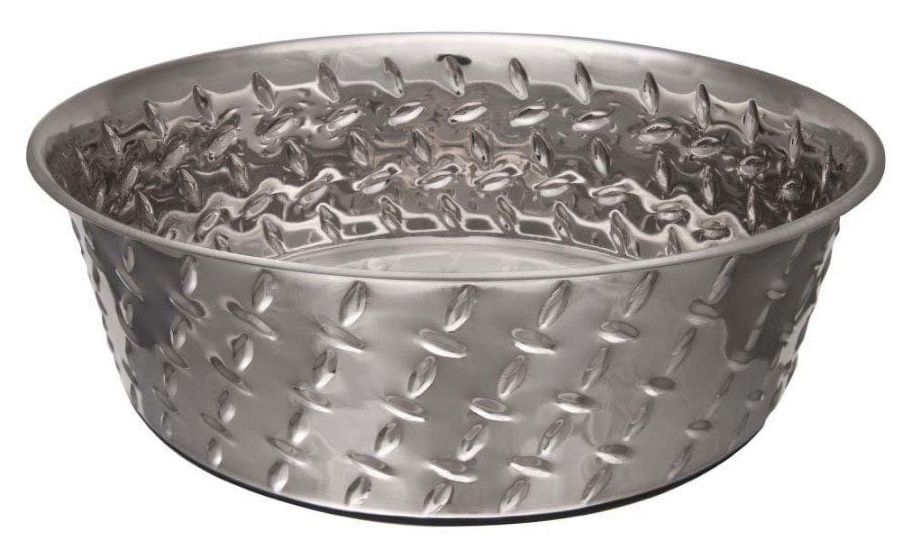 1 Quart Stainless Steel Diamond Plate Dog Bowl