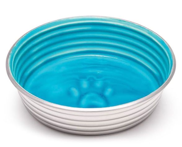 Seine Blue Extra Small Stainless Steel Dog Bowl