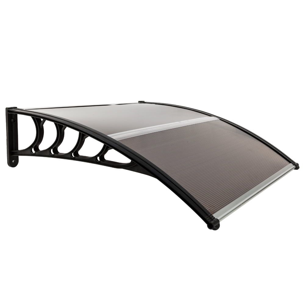 40" x 40" Black and Brown Polycarbonate Window Door Awning Canopy