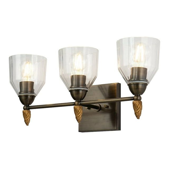 Felice Dark Bronze Dimmable 3-Light Outdoor Vanity Light with Clear Glass