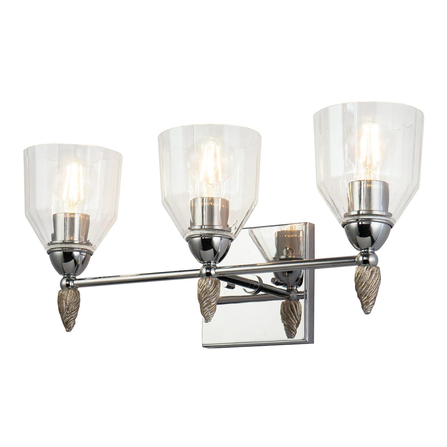 Felice Polished Chrome 3-Light Dimmable Vanity Sconce