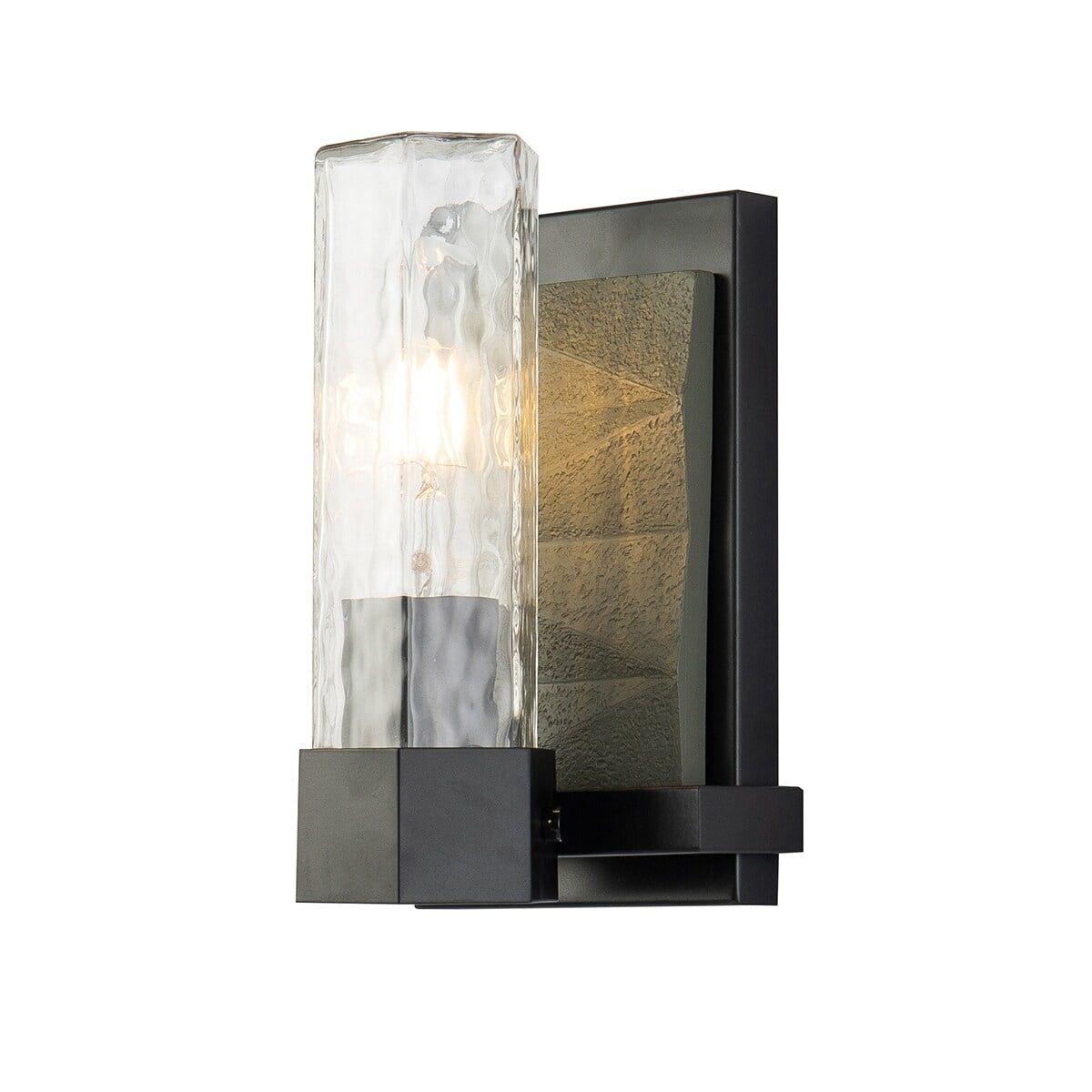 Navarre Dimmable Black and Grey Metal 1-Light Wall Sconce