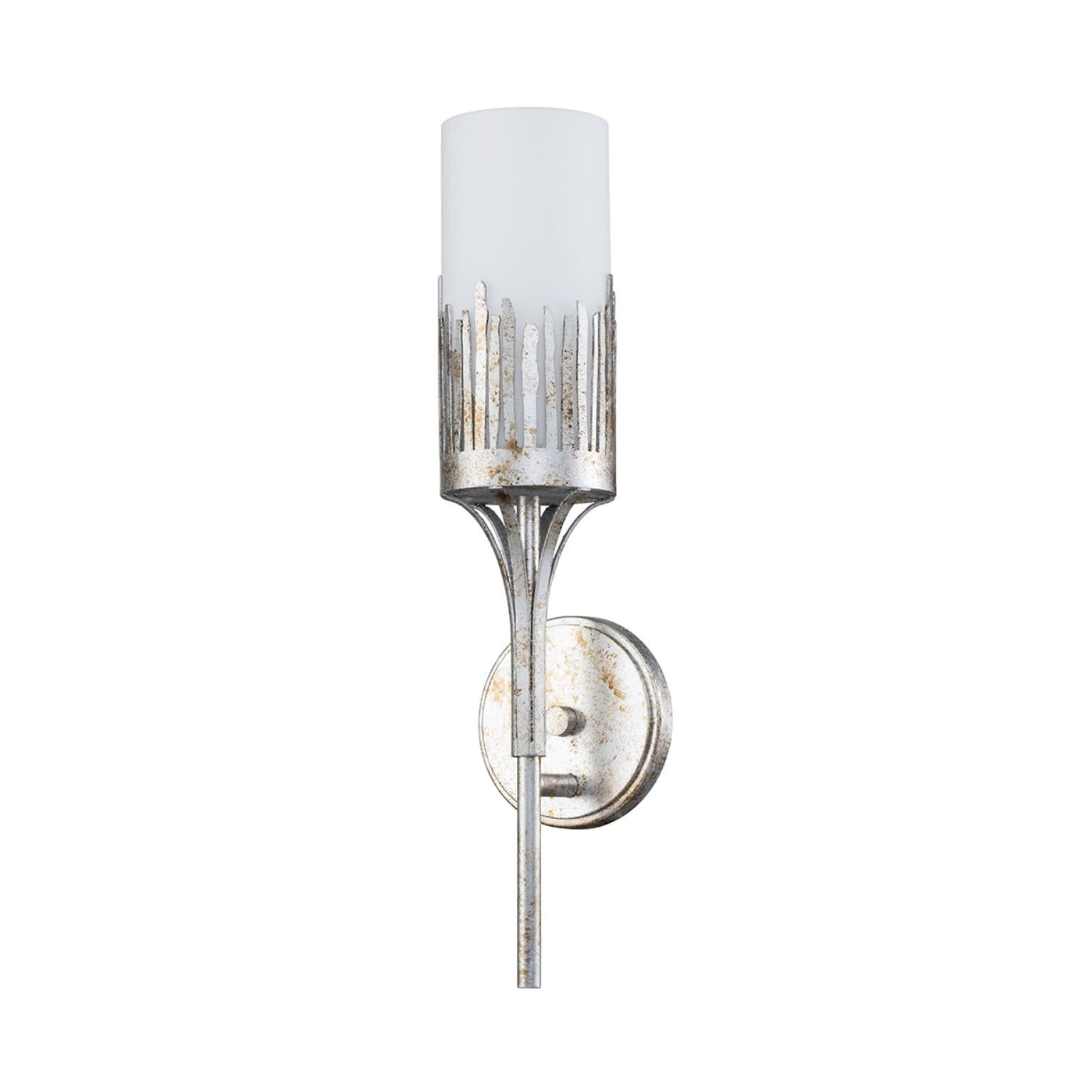 Sawgrass Silver 1-Light Dimmable Sconce with Clear Glass Shade