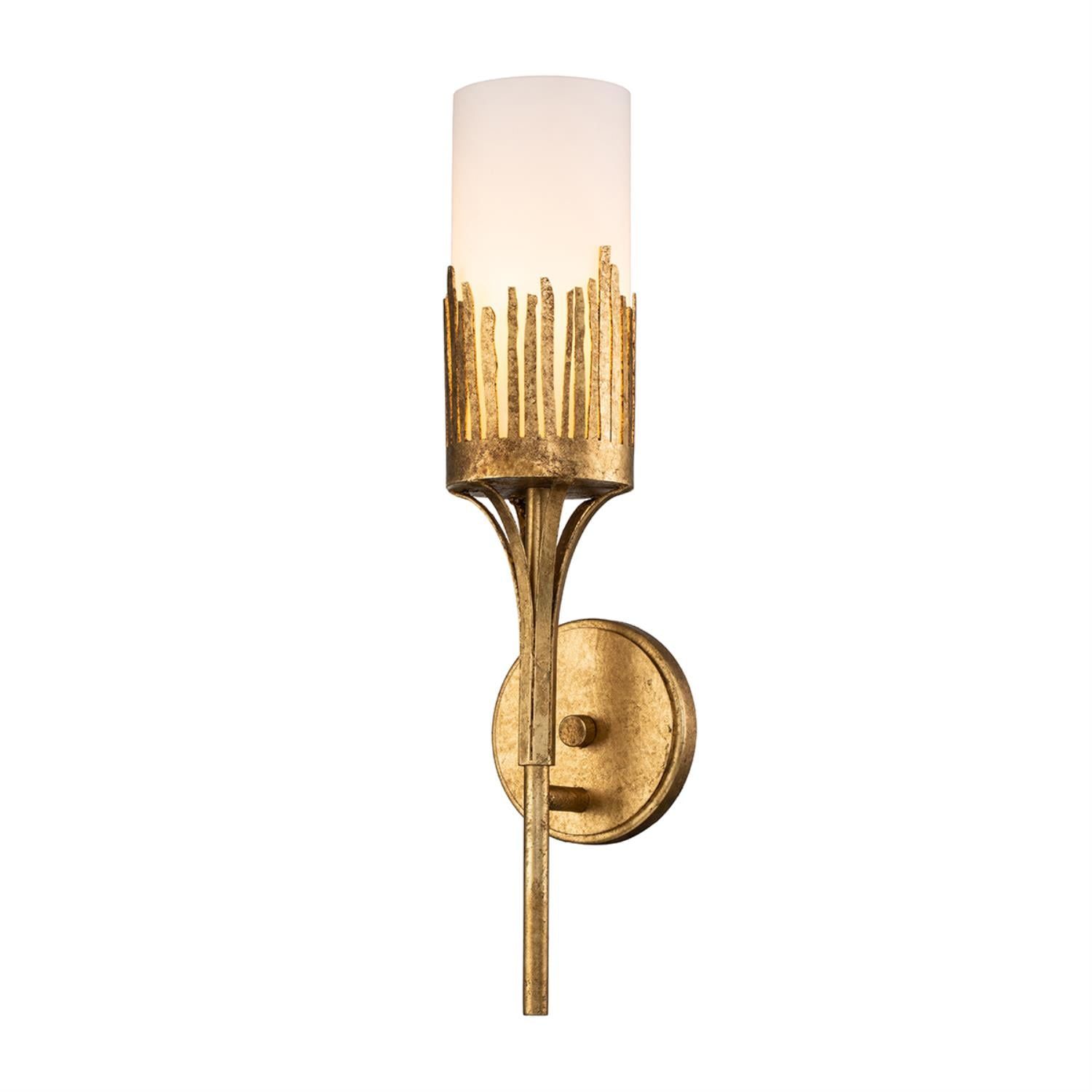 Manor Gold Leaf 1-Light Wall Sconce with Clear Glass Shade