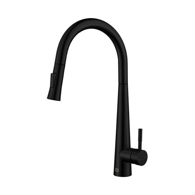 Matte Black Single Handle Pull Down Sprayer Kitchen Faucet