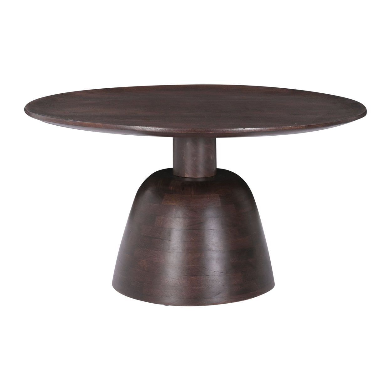 Lucena Dark Brown Mango Wood Round Cocktail Table