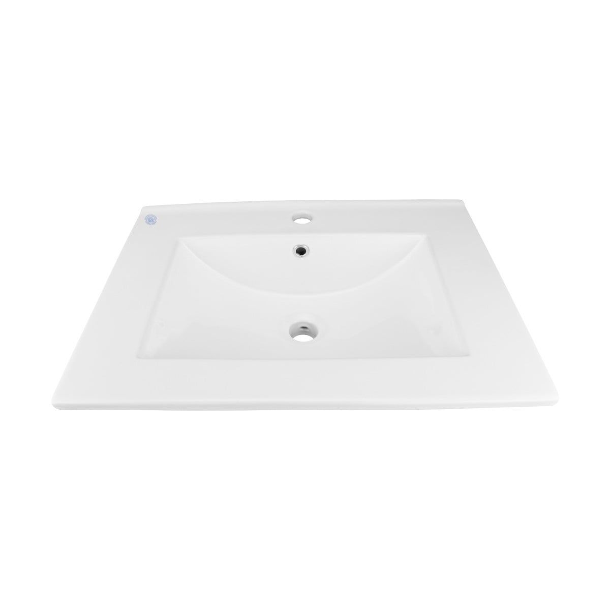 Luke White Ceramic Rectangular Drop-In Bathroom Sink