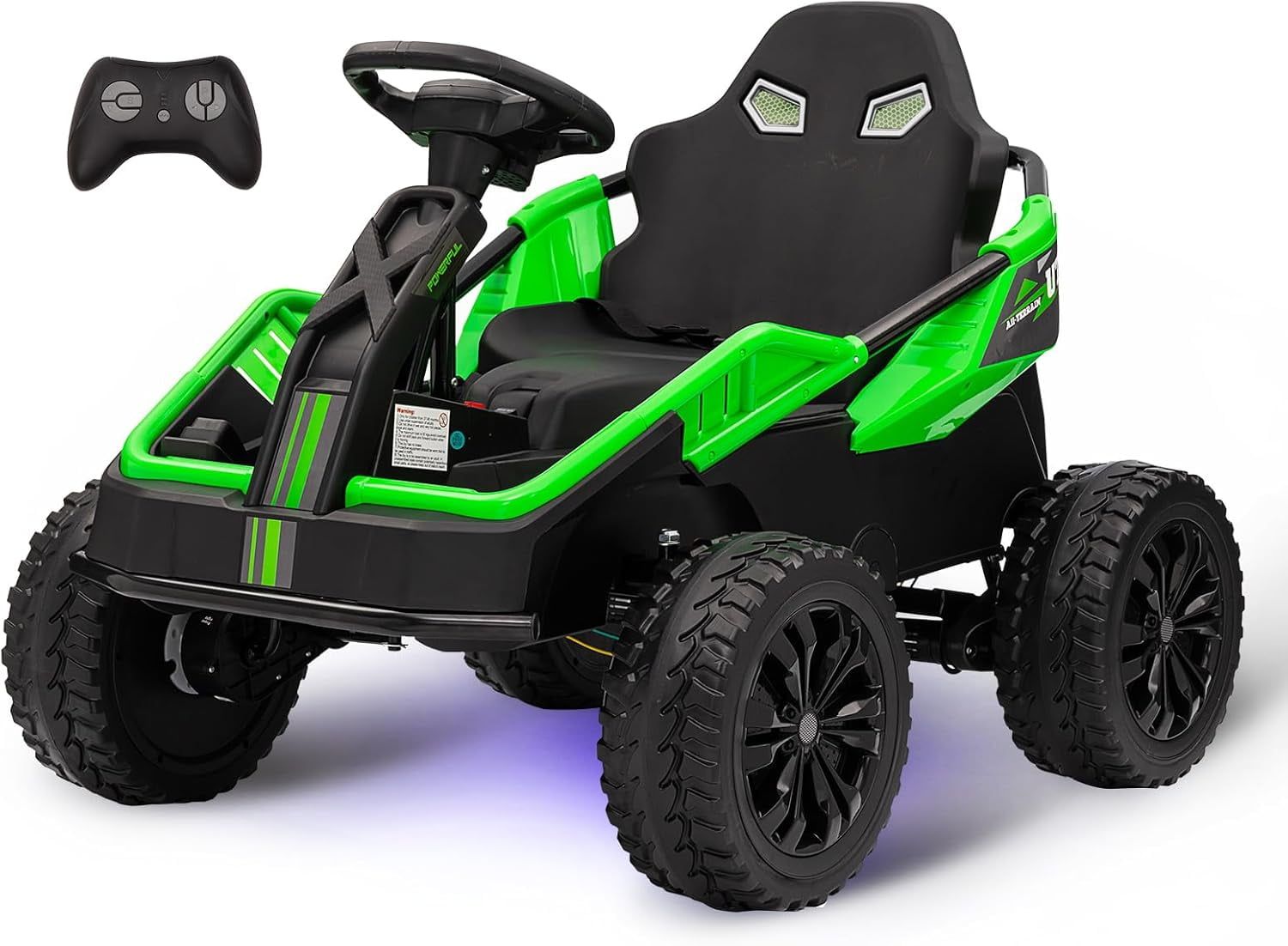 Green 24V Ride-On UTV with Remote Control and 4x85W Motors